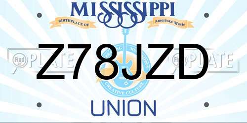 Z78JZD Mississippi License Plate