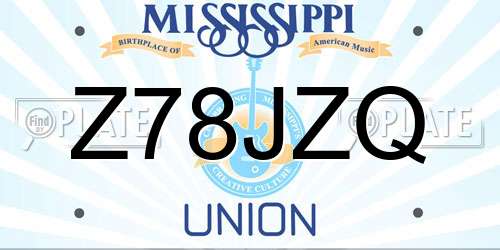Z78JZQ Mississippi License Plate