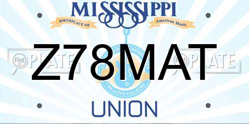 Z78MAT Mississippi License Plate