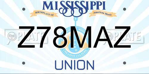Z78MAZ Mississippi License Plate