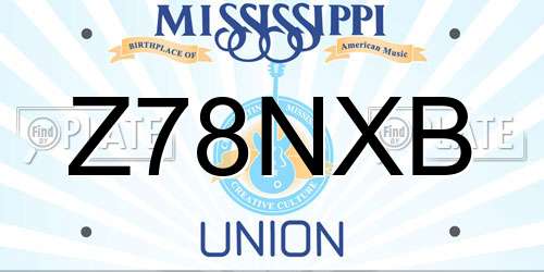 Z78NXB Mississippi License Plate