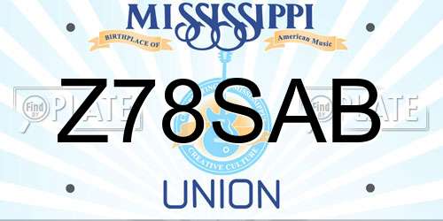 Z78SAB Mississippi License Plate
