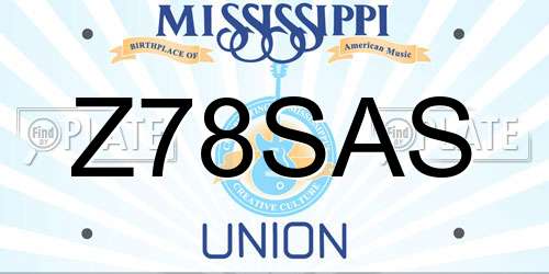 Z78SAS Mississippi License Plate