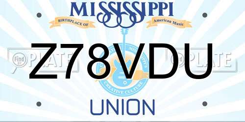 Z78VDU Mississippi License Plate