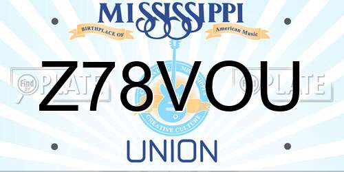 Z78VOU Mississippi License Plate