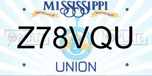 Z78VQU Mississippi License Plate