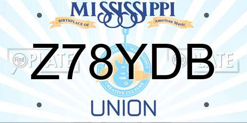 Z78YDB Mississippi License Plate