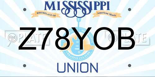 Z78YOB Mississippi License Plate