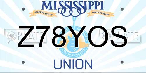 Z78YOS Mississippi License Plate