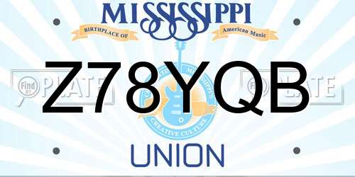Z78YQB Mississippi License Plate