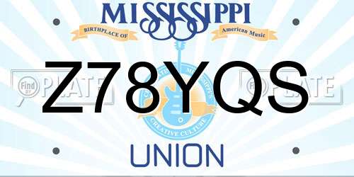 Z78YQS Mississippi License Plate