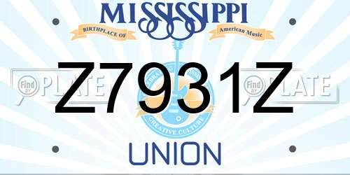 Z7931Z Mississippi License Plate