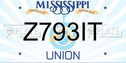 Z793IT Mississippi License Plate