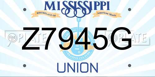 Z7945G Mississippi License Plate