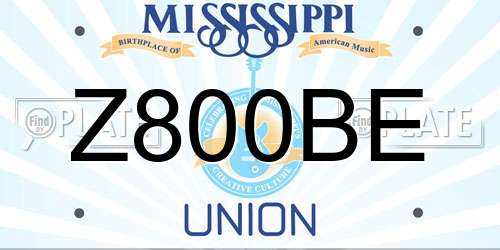 Z800BE Mississippi License Plate