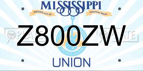 Z800ZW Mississippi License Plate