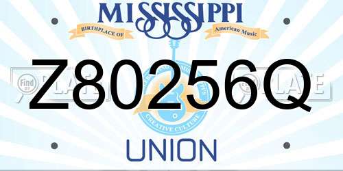Z80256Q Mississippi License Plate