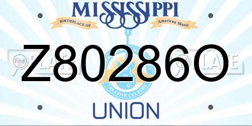 Z80286O Mississippi License Plate