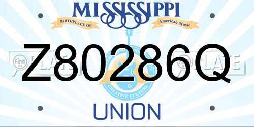 Z80286Q Mississippi License Plate