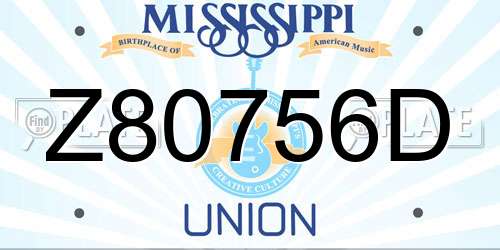 Z80756D Mississippi License Plate