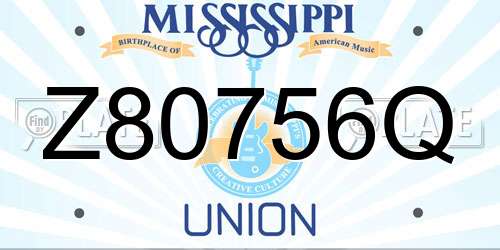Z80756Q Mississippi License Plate