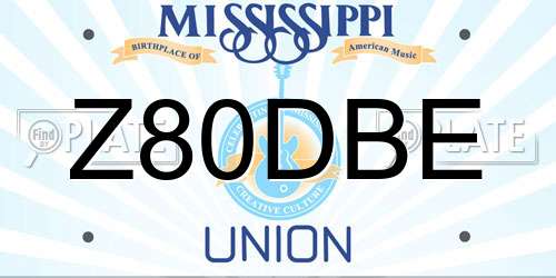 Z80DBE Mississippi License Plate