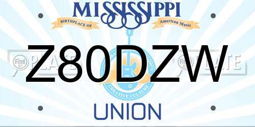 Z80DZW Mississippi License Plate