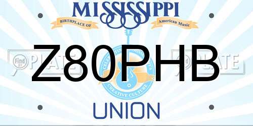 Z80PHB Mississippi License Plate