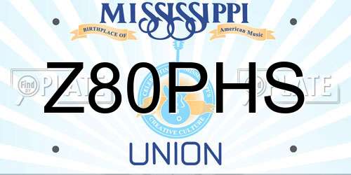 Z80PHS Mississippi License Plate