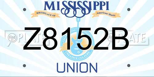 Z8152B Mississippi License Plate