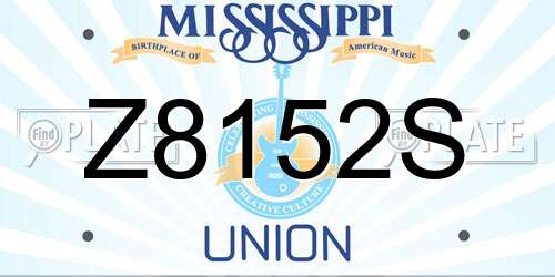 Z8152S Mississippi License Plate