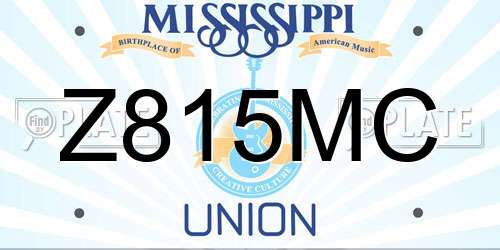 Z815MC Mississippi License Plate