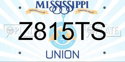 Z815TS Mississippi License Plate