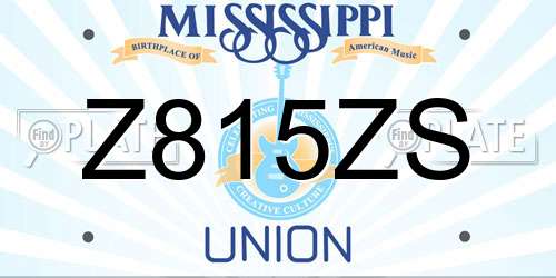 Z815ZS Mississippi License Plate