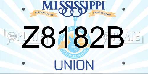 Z8182B Mississippi License Plate