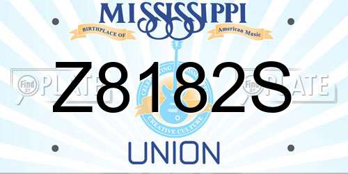 Z8182S Mississippi License Plate