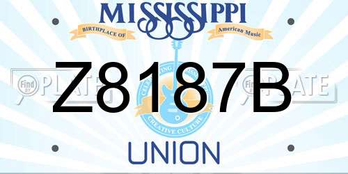 Z8187B Mississippi License Plate