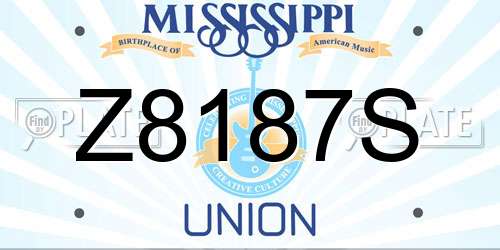 Z8187S Mississippi License Plate