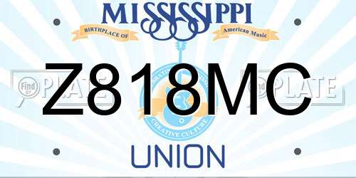 Z818MC Mississippi License Plate