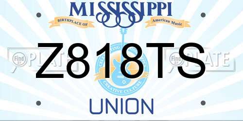 Z818TS Mississippi License Plate