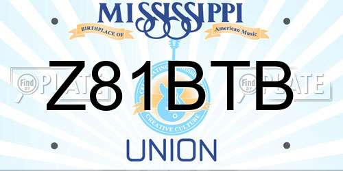 Z81BTB Mississippi License Plate
