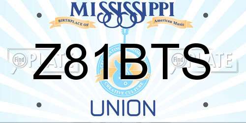 Z81BTS Mississippi License Plate