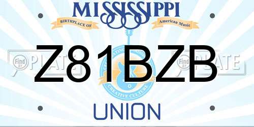 Z81BZB Mississippi License Plate