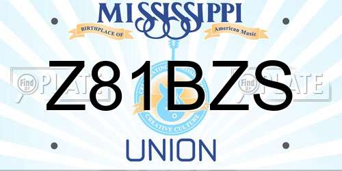 Z81BZS Mississippi License Plate