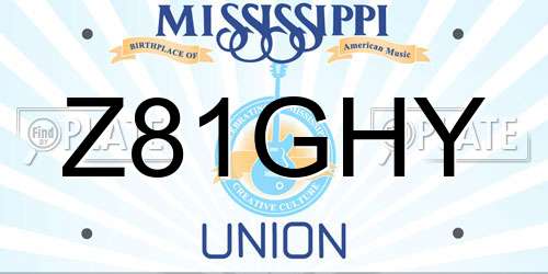 Z81GHY Mississippi License Plate