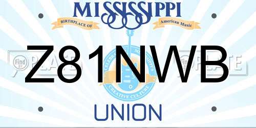 Z81NWB Mississippi License Plate