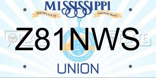 Z81NWS Mississippi License Plate