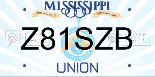 Z81SZB Mississippi License Plate