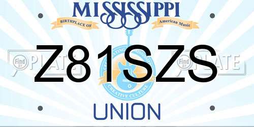 Z81SZS Mississippi License Plate