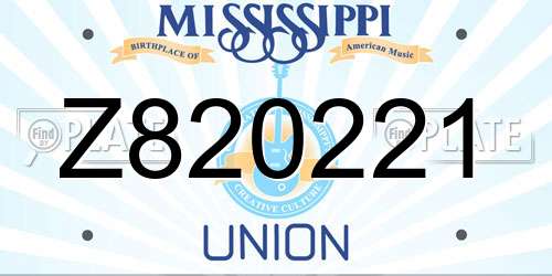 Z820221 Mississippi License Plate